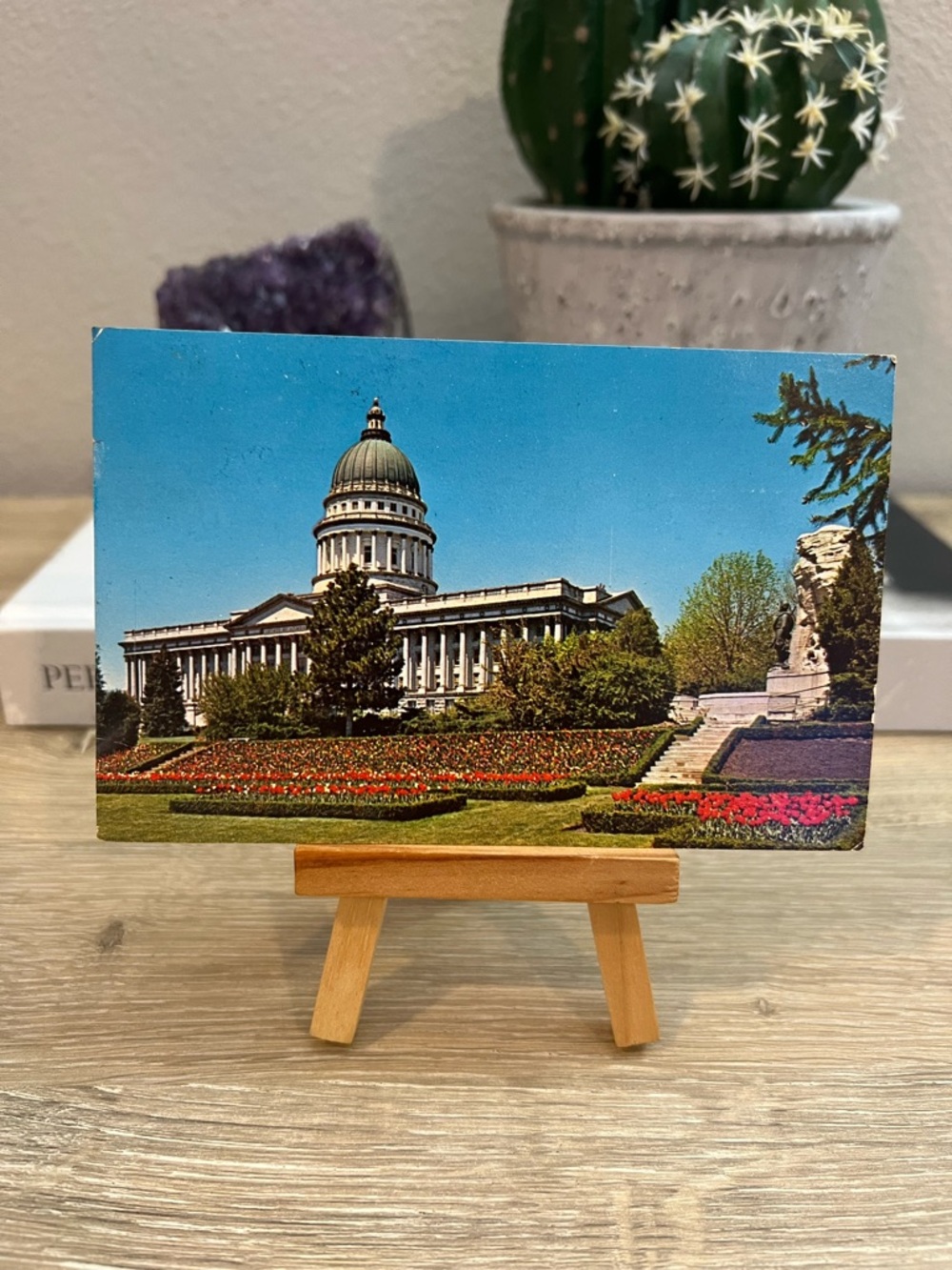1971 Utah State Capitol Salt Lake City Postcard Posted Eisenhower Stamp